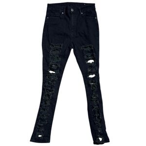 VIP Black  Distressed Front and Back Skinny Jeans Size 7/8